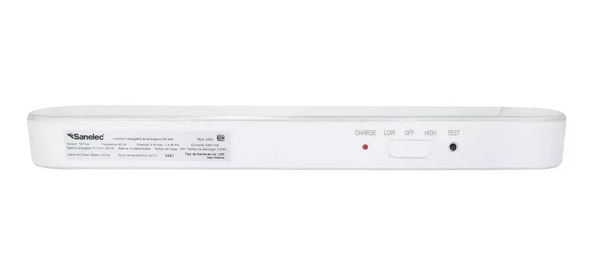 Lampara Recargable De Emergencia Sanelec Pro 90 Leds 2204 - Sanelec - empaque