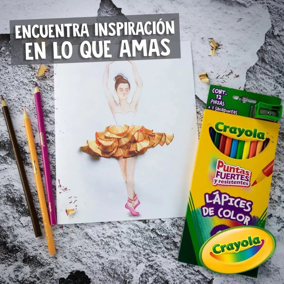 Caja 12 Lapices Colores Redondos + Sacapuntas Dibujo Crayola - Crayola - vista trasera