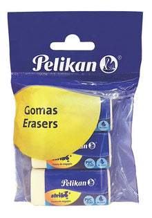 3 Gomas Borrador Migajón Superborrado Lápiz Pelikan Strike20 - Pelikan - accesorios