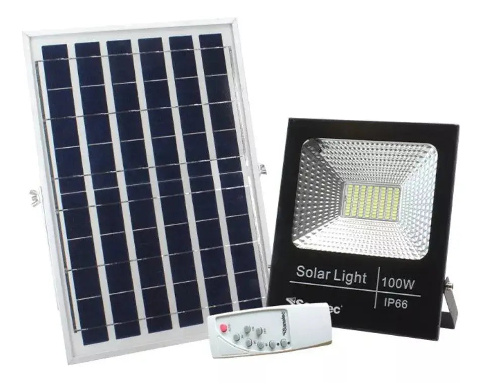 Reflector Led Sanelec Panel Solar 100w Eco Luz Fria - Sanelec - vista lateral