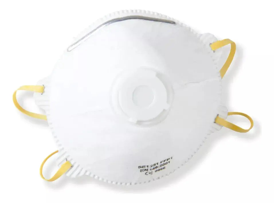 10 Pzs Mascarilla Blanca Valvula Cabel Cubre Boca Respirador - Cabel - vista lateral