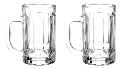 2pz Tarro Cervecero Líneas 400ml Micheladas Vaso Vidrio - Vittori - vista trasera