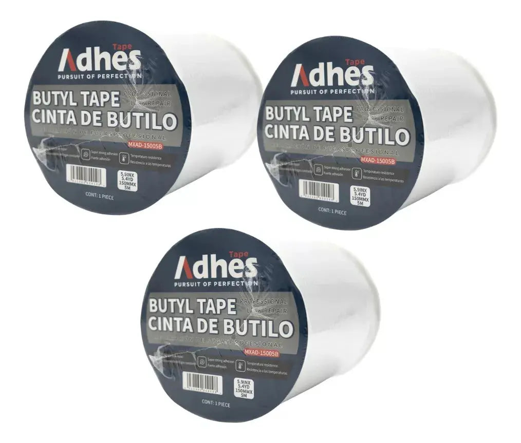 Pack 3 Cinta Butilo Adhes Reparacion Contra Agua 150mm X 5m - ADHES - vista trasera