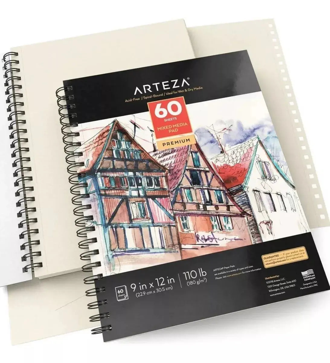 Set 2 Block Mixed Media 22x30 60h Cu Microperforado Arteza - Coveme - detalle