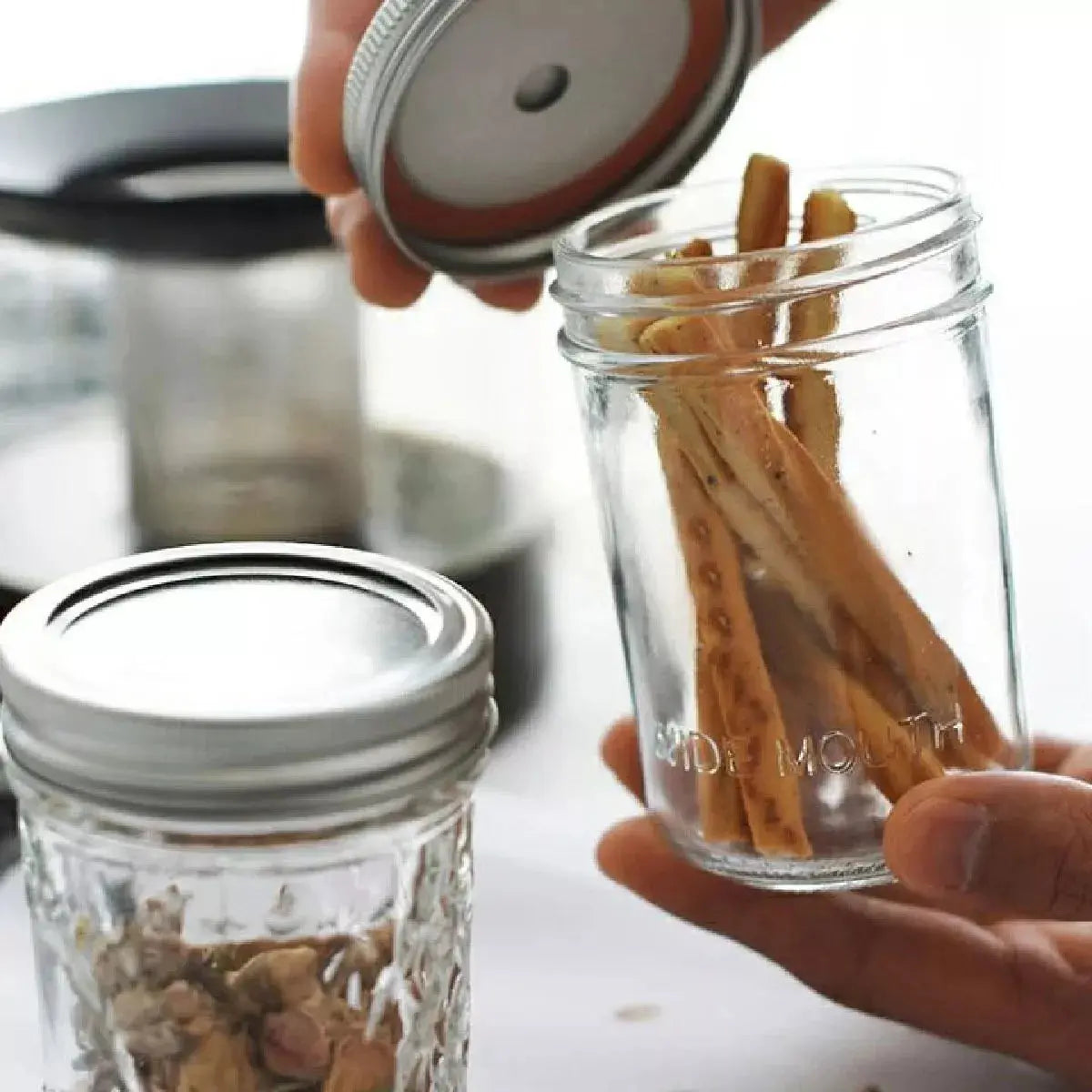 6pz Frasco Vidrio Mason Jars Ball 8oz Tarro Envase Tapa - marchante.shop