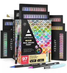 Set 96 Brush Pen Colores Dibujo Plumón Punta Pincel Arteza - Coveme - empaque