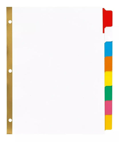8 Separadores Borrables Avery Carpeta Pestañas Multicolor - Avery - detalle