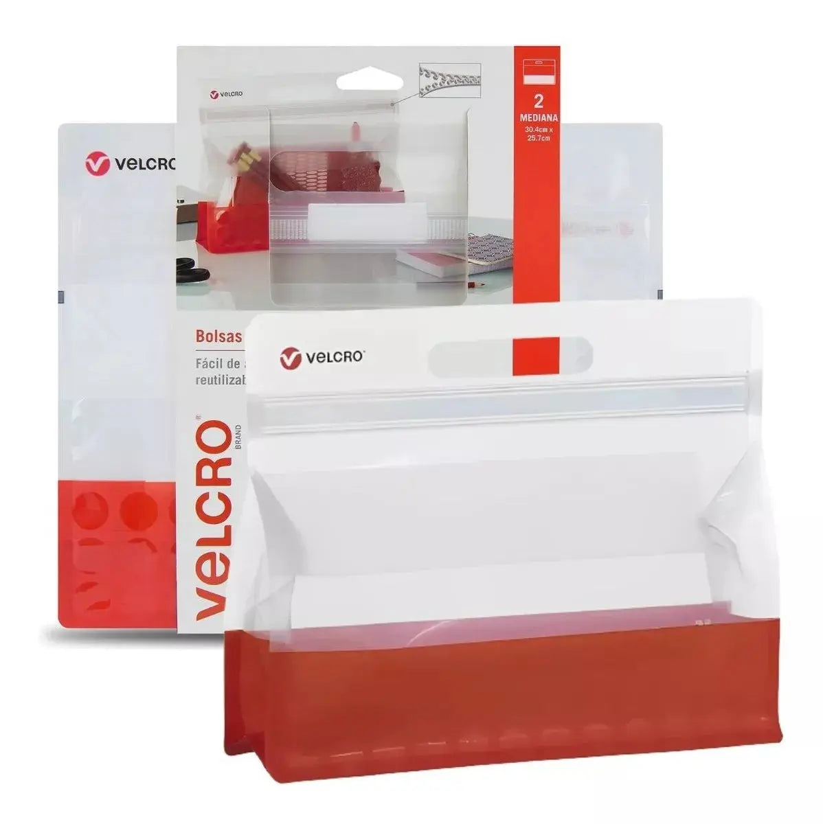 2 Bolsa Plástico Hermética Velcro® Almacena Zip Reusable - Velcro - uso