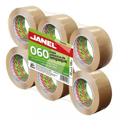 36 Piezas Cinta Adhesiva Canela Empaque Janel 060 48mmx150m - Janel - detalle