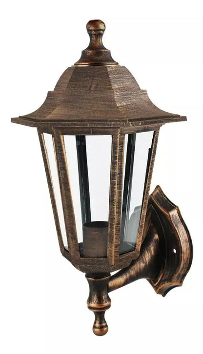 Farol Pared Estilo Colonial Color Cobre Sanelec Exteriores - Sanelec - vista lateral