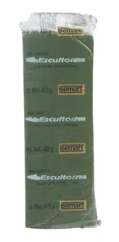 Plastilina Profesional Isemarf Verde Olivo 400 Gr. P/Escultor Pza - Isemarf