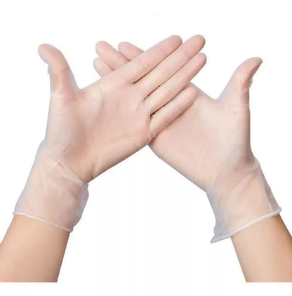 100 Guantes Vinil Transparente Sin Polvo Desechable Alyger - Alyger - vista lateral