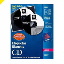40 Etiquetas Adhesivas Blancas Cd Dvd Avery Laser Discos - Avery