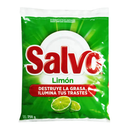 Lavatrastes Jabon En Polvo Salvo Limón 250 G destruye Grasa - KCTS - empaque