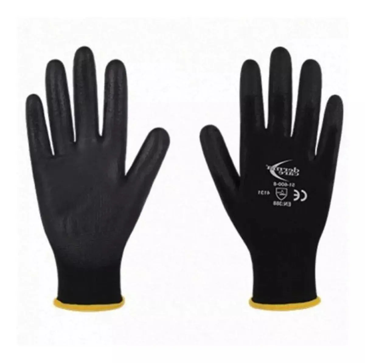 12 Guantes Seguridad Recubiertos Poliuretano Ribete Colores Extra Chico - Alyger - accesorios