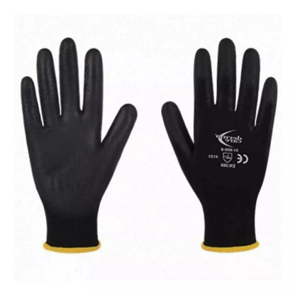 12 Guantes Seguridad Recubiertos Poliuretano Ribete Colores Extra Chico - Alyger - accesorios