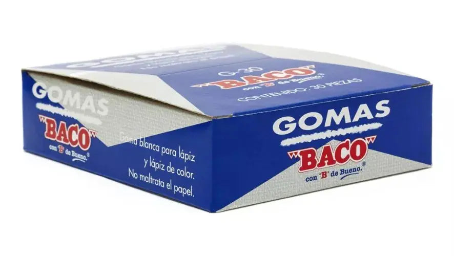 60 Gomas Blanca Plástica Baco Borrador Escolar Lápiz G60 - BACO - empaque