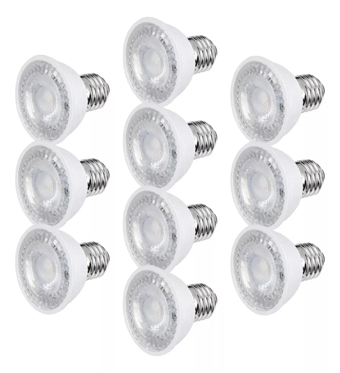 FOCO LED AKSI MR16 E27, Equivalente a 55W (500 lm - Lúmenes), Consume 7W (vatios), LUZ BLANCA 6500K, 127V - PACK de 10 - Aksi - vista lateral