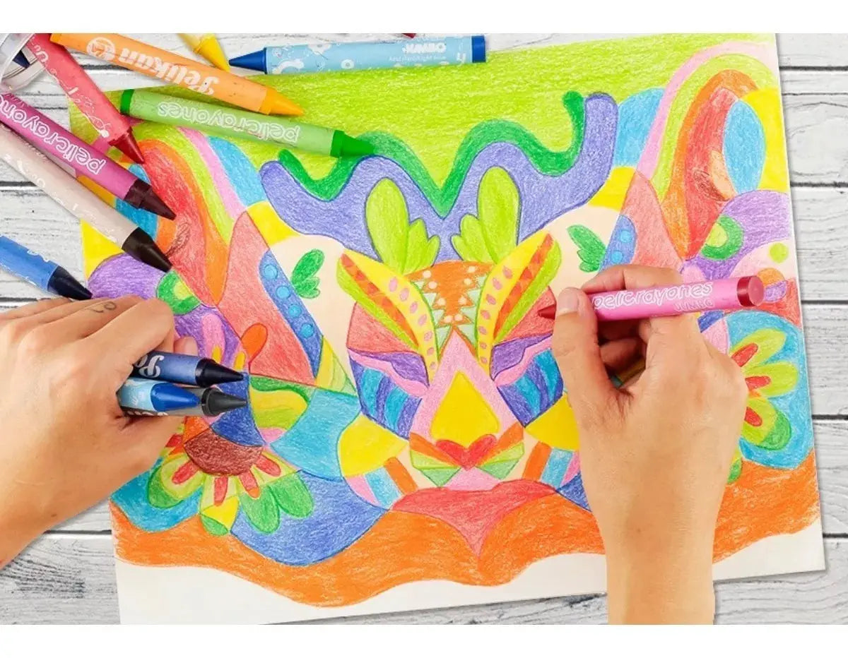 Crayones de Cera Colores Pelicrayones Pelikan 12 Piezas - Pelikan - vista lateral
