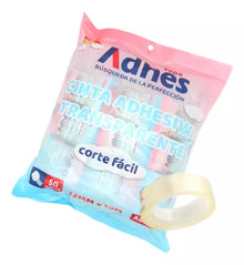Bolsa 50pzs Cinta Adhesiva Corte Facil Adhes 12mmx10m - ADHES - detalle