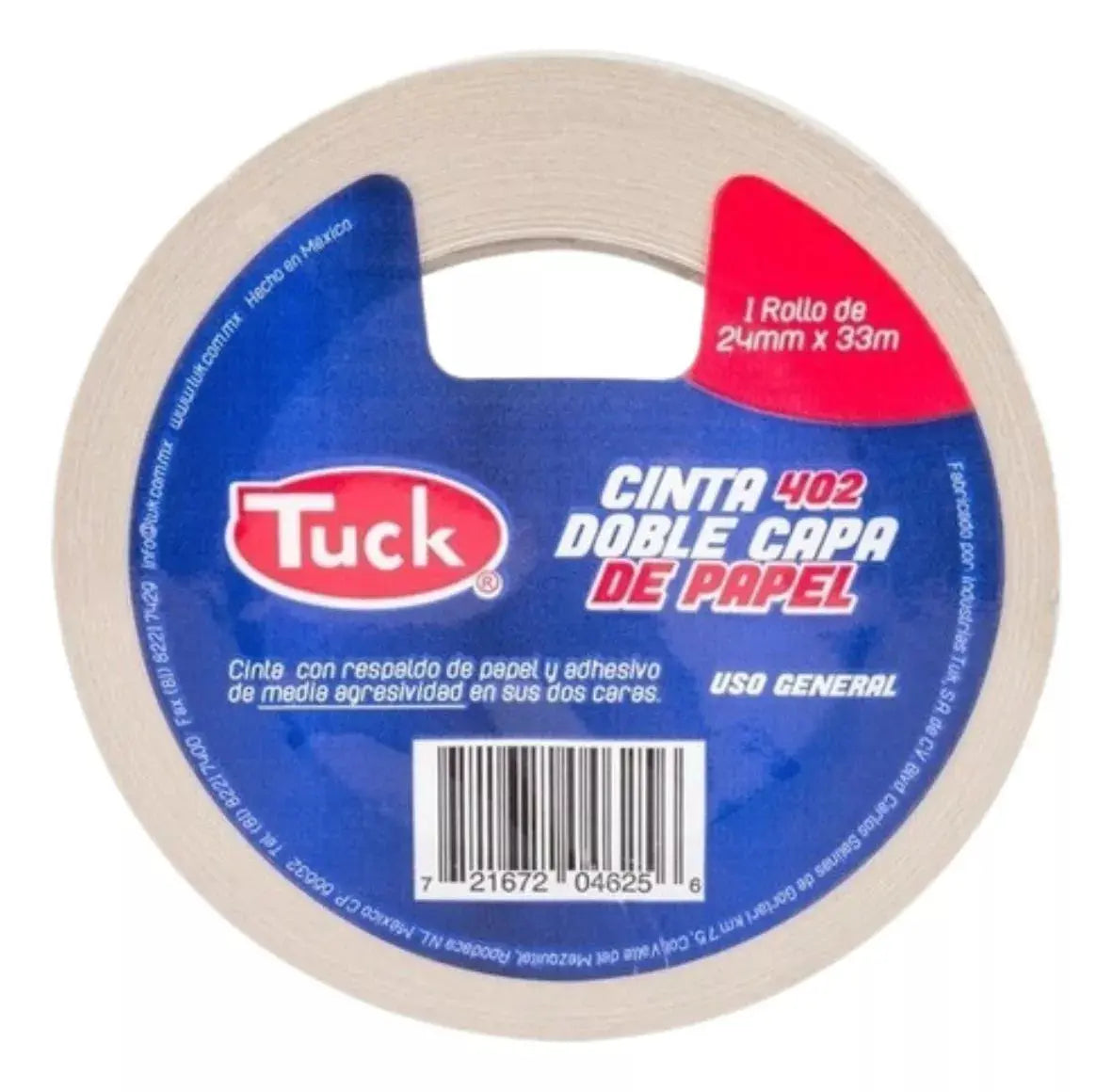 Cinta Doble Capa Papel Tuck 24mm X 33m Uso General - Tuck