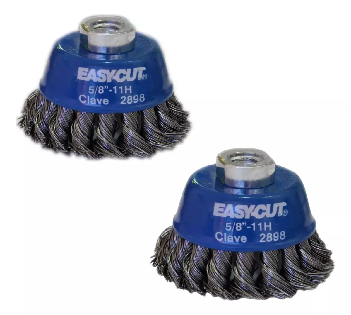 2pz Cepillo Copa Trenzado 2898 Tenazit Limpieza Metales Azul - Austromex