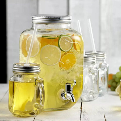 2 Pack Mason Jar Dispensador Bebidas 8 Lt Vitrolero Agua - Vittori