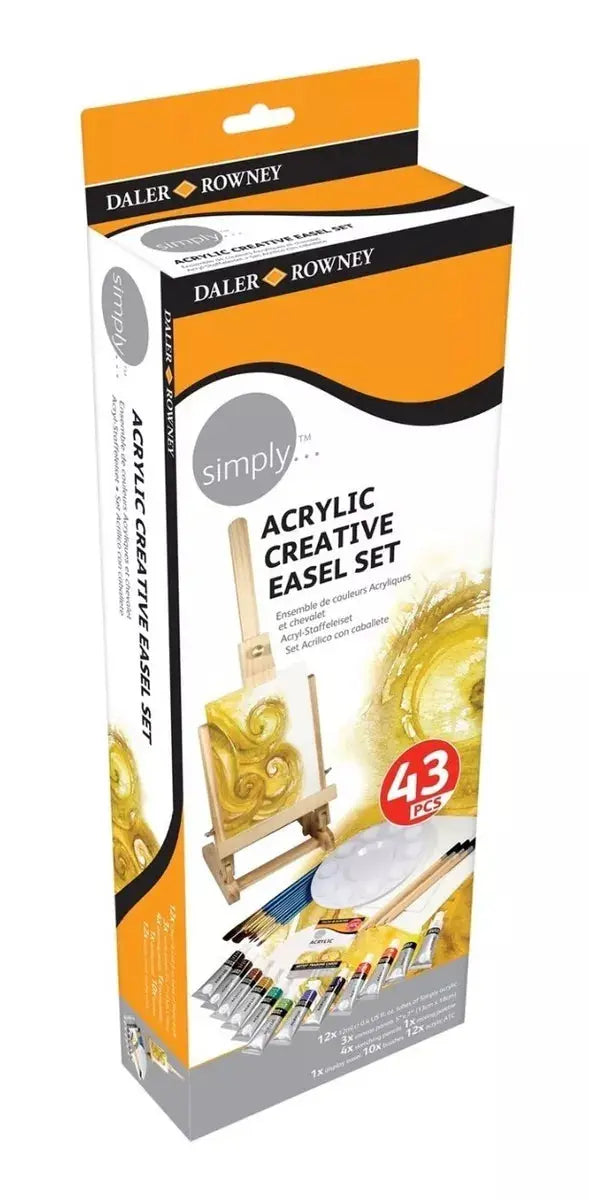 Set 43 Piezas Caballete Acrílico Daler Rowney Simply Creativo - Daler Rowney - detalle