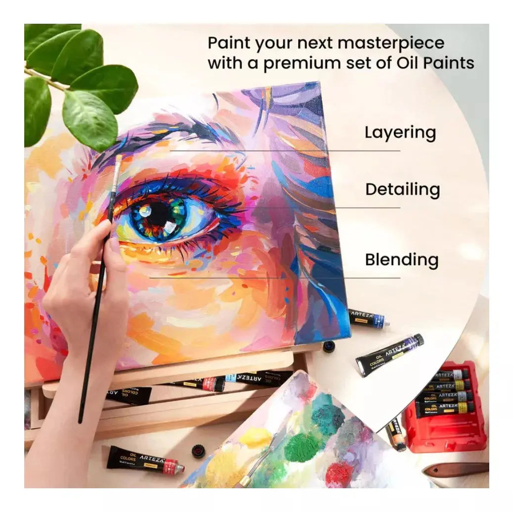 Set 24 Pinturas Oleo 12 Ml Colores Surtidos Arteza - Coveme - vista trasera