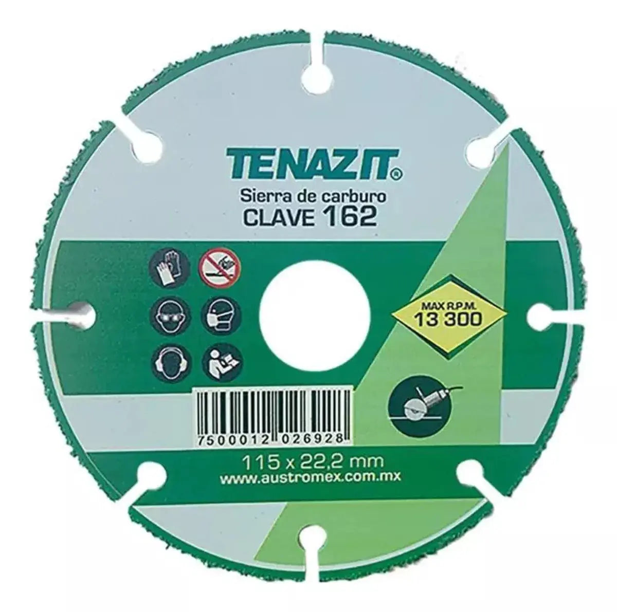 Sierra Carburo Corte 162 Tenazit 4-1/2'' Resistente Verde - Austrodiam