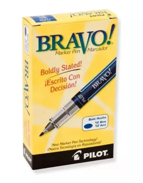Pilot Bravo 11030 marcador de tinta líquida, tinta azul, Caja con docena - Pilot - detalle