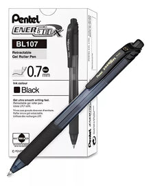 12 Boligrafo Retractil Pentel Energel Bl107 Tinta Gel 0.7mm - Pentel - vista lateral