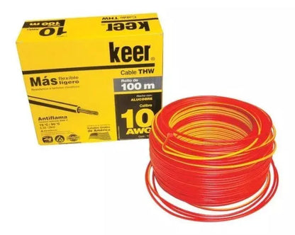 Cable Alucobre Keer Longitud 100m Antiflama Calibre 10 Rojo - Kronaline - detalle