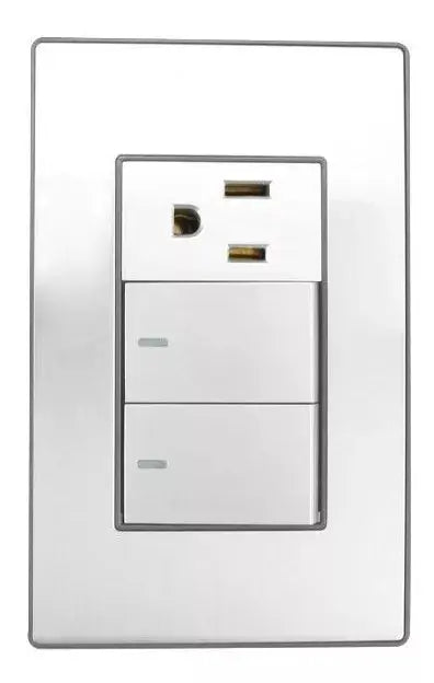 Sanelec Plate Armada 2 Switches and Landed Contact Sanelec 4637 Cordoba Stainless Steel - Sanelec - empaque