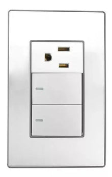 Sanelec Plate Armada 2 Switches and Landed Contact Sanelec 4637 Cordoba Stainless Steel - Sanelec - empaque