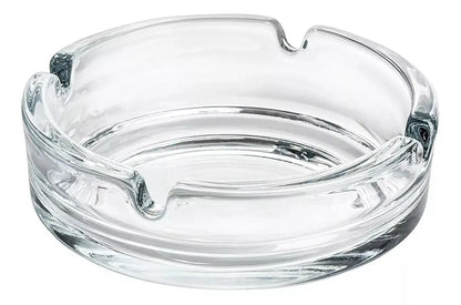 Set De 2 Cenicero Vidrio Fino Redondo Cristal Liso Grande - Vittori - vista lateral