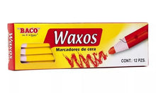 Caja 12 Marcadores Lapiz Cera Suave Baco Waxos Color Elegir Amarilla - BACO