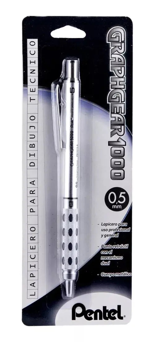Lapicero Profesional Pentel Graphgear Plata Dibujo 0.5mm - Pentel - contenido
