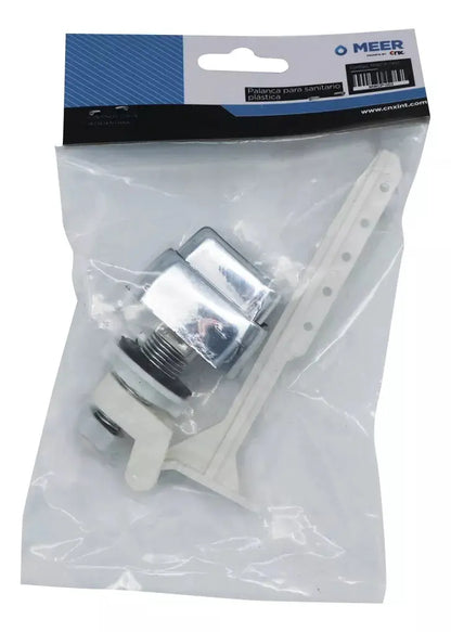 Boton Lateral Cuadrado Meer Palanca Descarga Wc Plateado - CNX - vista lateral