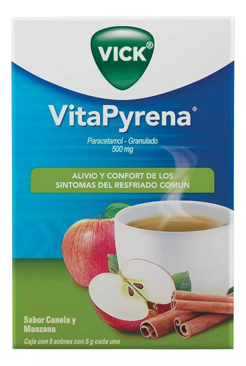 5 Sobres Antigripal Vick Pyrena Sabor Manzana Y Canela 5 G - KCTS