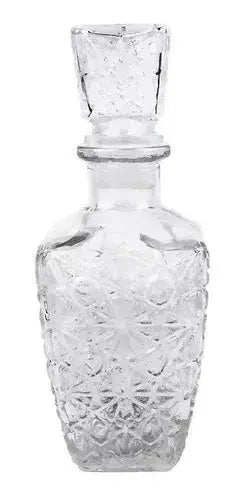 Juego 6 Licoreras Vidrio Cristal Agua Vino 250 Ml Diamante - Vittori - empaque