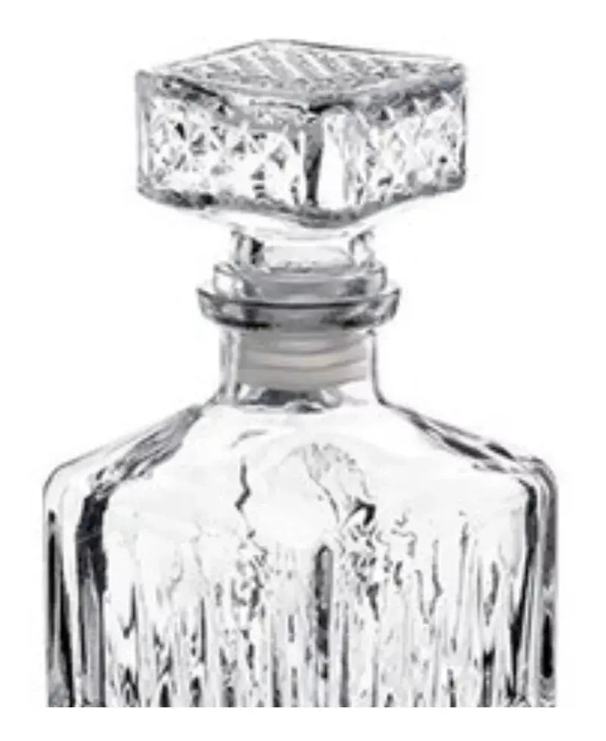 2 Pz Licorera Cuadrada Grande Rodas 750ml Vidrio Cristal - Vittori - empaque