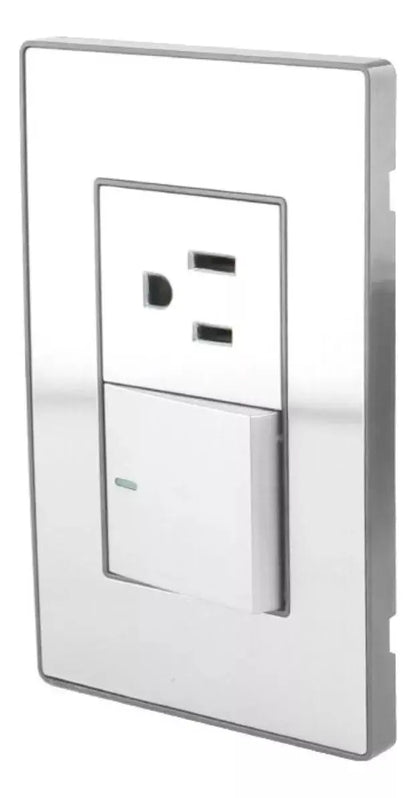 Placa Cordoba Apagador C/contacto Sanelec Inoxidable 4632 - Sanelec