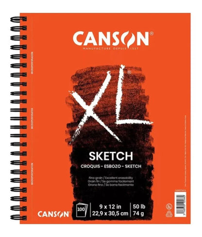 Canson Xl Sketch Libreta Cuaderno Block Dibujo 22.9x30.5cm - Canson - vista trasera