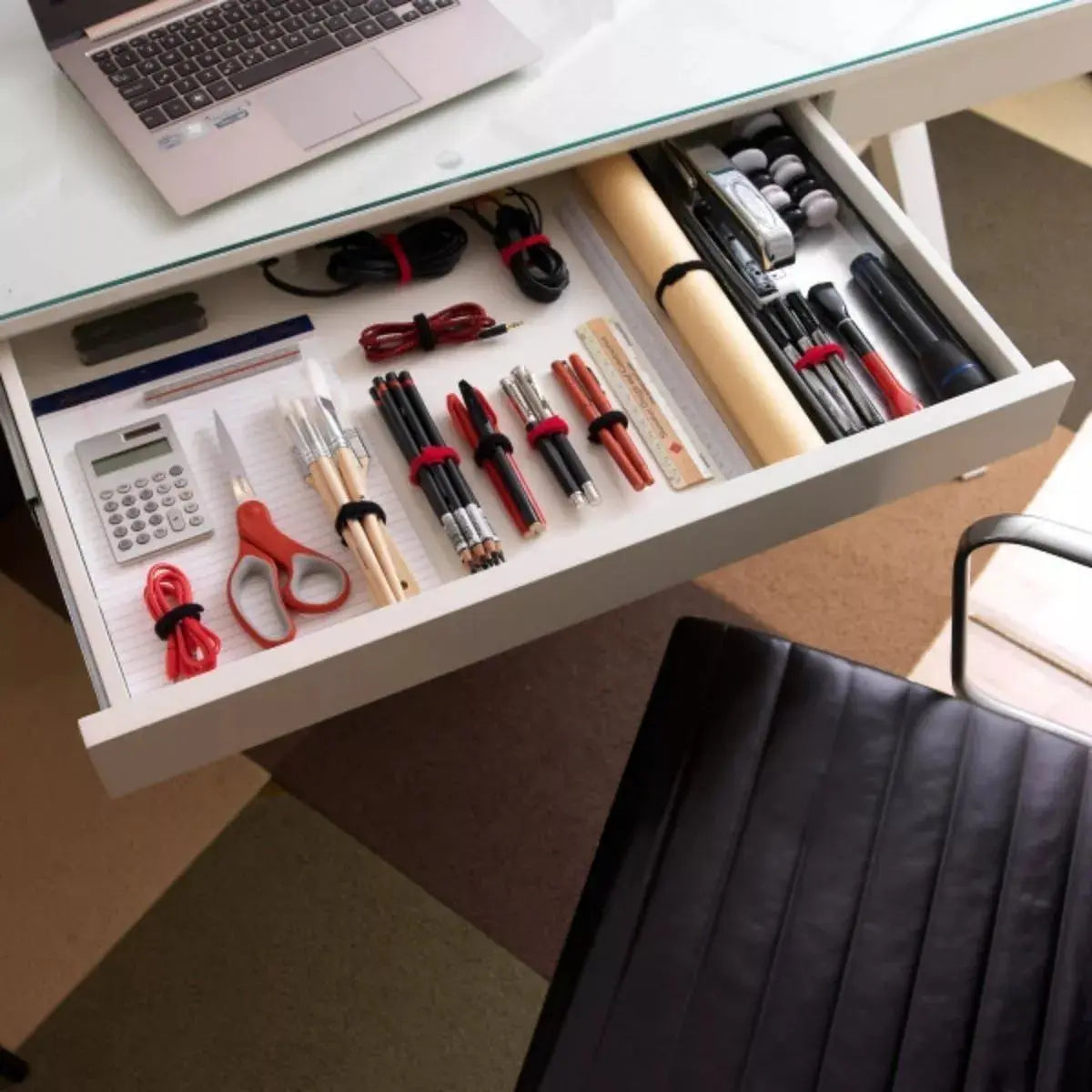 30pz Tiras Organizadoras Cables Velcro Cinta Sujetadora Gris - Velcro - vista trasera