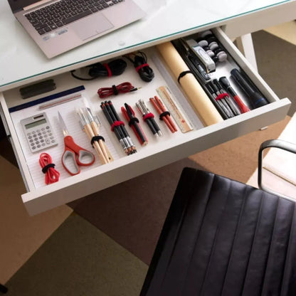 30pz Tiras Organizadoras Cables Velcro Cinta Sujetadora Gris - Velcro - vista trasera