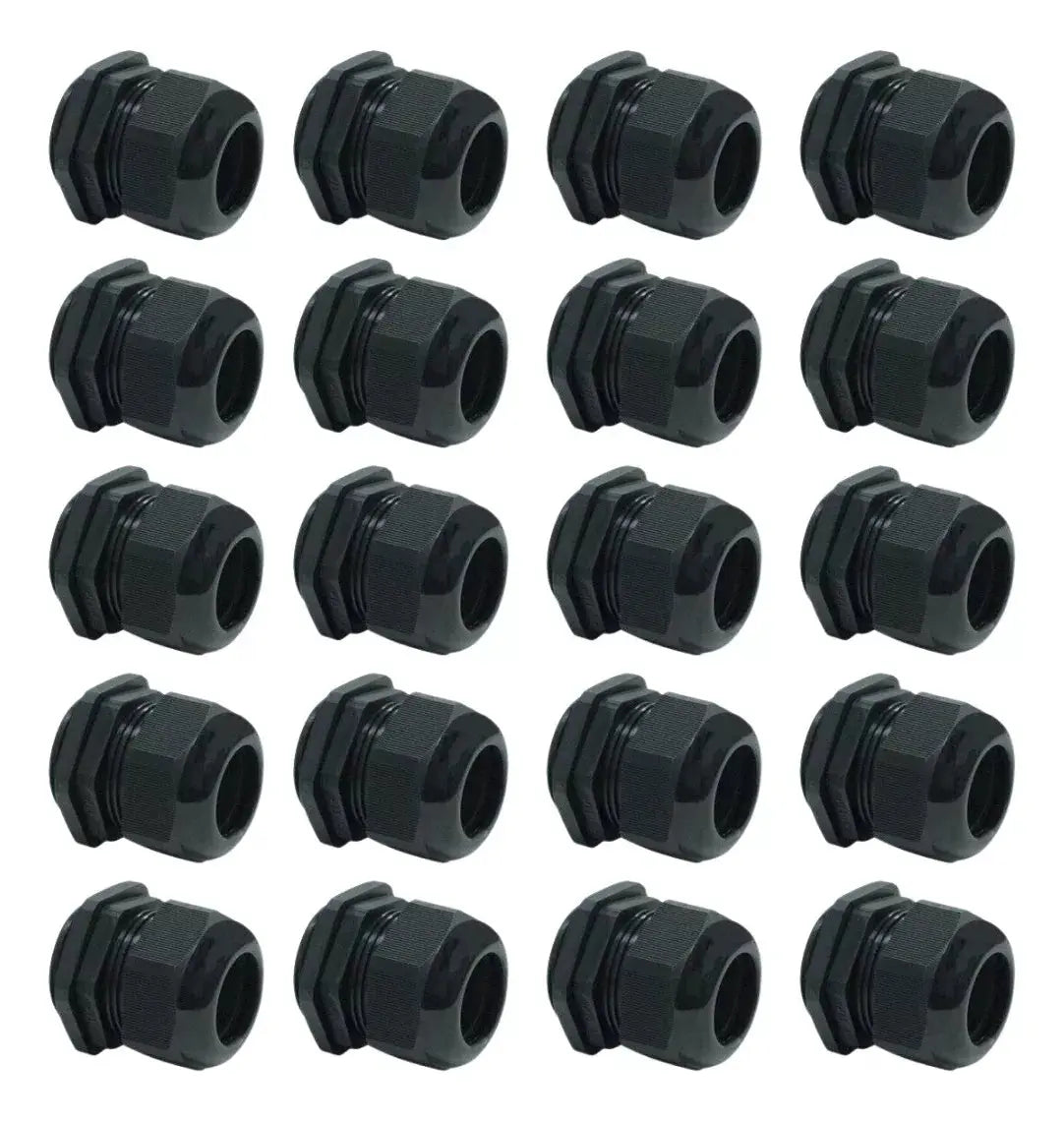 Pack 20 Conectores Glandula Nylon Argos 1/2 Pulgada Negro - Argos - empaque