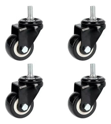 4pz Rueda Pvc Surtek Rodaja Espiga Roscada 2 Negro Llanta - Lock - vista lateral
