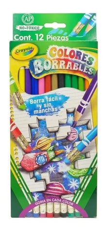 Lápices De Colores Crayola Borrables Fácil Borrado 12 Piezas - Crayola - empaque