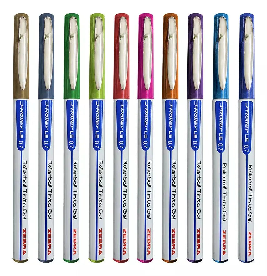 Set 10 Piezas Zebra Boligrafos Gel J-roller Brilliant Color - Zebra - vista lateral